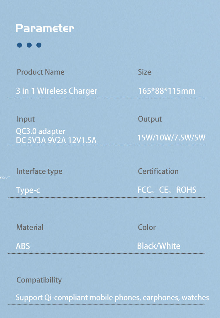 Fast Wireless Charging Station; 3 in 1 Wireless Charger Stand for iPhone 15 14 13 12 11Pro Max XR XS 8 Plus, for Apple Watch 8 7 6 5 4 3 2 SE, for Airpods 3 2 Pro