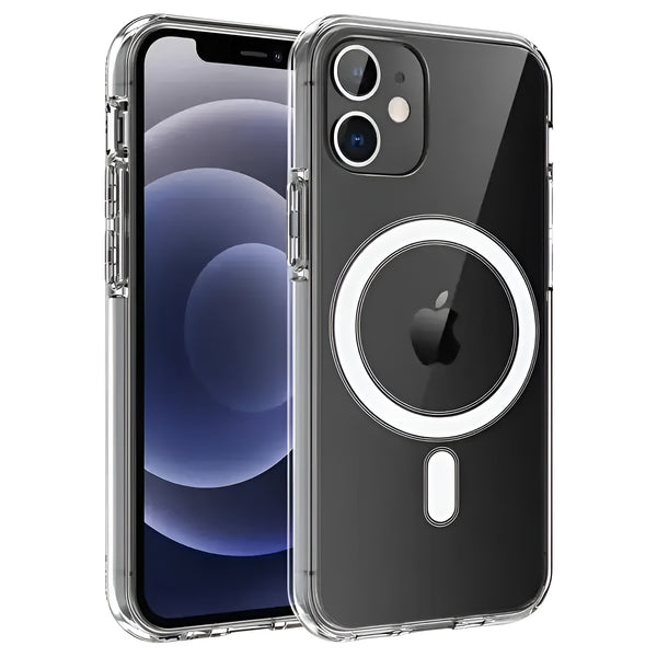 Clear Magnetic Phone Case for iPhone; Compatible with MagSafe, Shockproof Military-Grade Protection